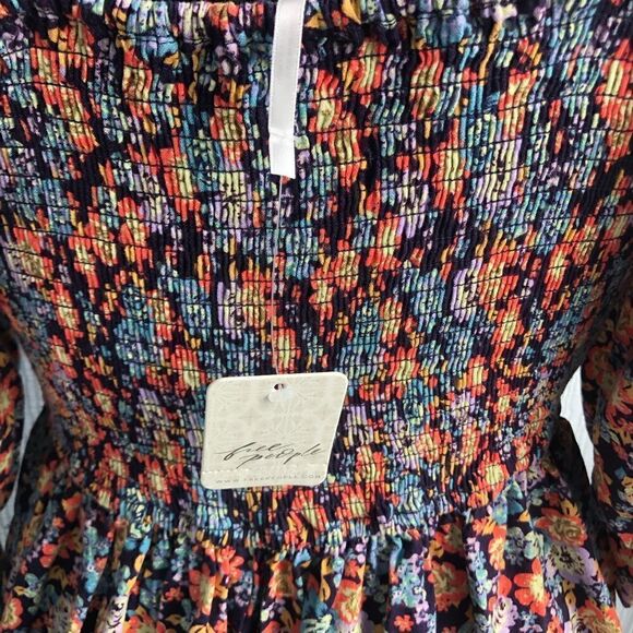 NWT FREE PROPLE Flowered Mini Playful RomperJumpsuit Wide Sleeves - Picture 6 of 7